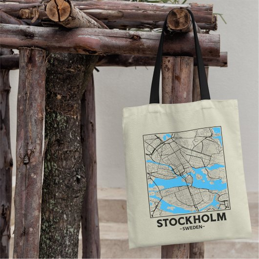 Stockholm, Sweden City Map Tote Bag