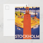 Stockholm, Sweden vintage travel holiday postcard Briefkaart (Voorkant / Achterkant)