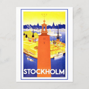  Stockholm Travel Poster Briefkaart