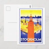 Stockholm Travel Poster Briefkaart (Voorkant / Achterkant)