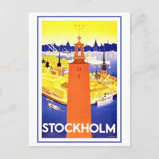 Stockholm Travel Poster Briefkaart (Voorkant)