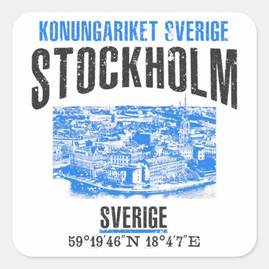 Stockholm Vierkante Sticker (Voorkant)