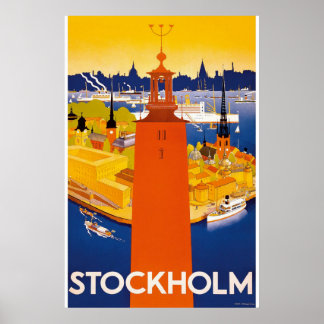 Stockholm Vintage Travel Poster