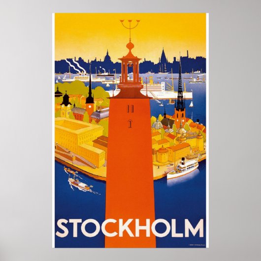 Stockholm Vintage Travel Poster (Voorkant)