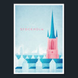 Stockholm Vintage Travel Poster<br><div class="desc">Een  reisposter uit Stockholm,  Zweden,  geïnspireerd door de reisposters uit de jaren twintig. Stijlvolle geometrische illustratie van de skyline van Stockholm. De tekst luidt Visit Stockholm. Oorspronkelijke hand getekend en digitaal weergegeven als illustratie door Henry Rivers voor Travel Poster Co.</div>
