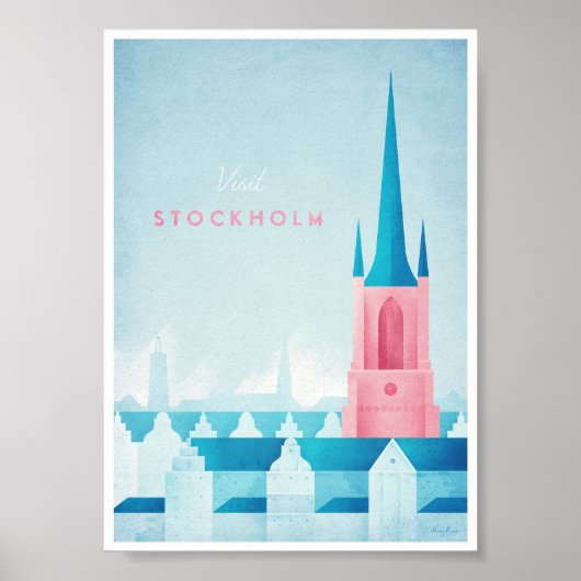 Stockholm Vintage Travel Poster (Voorkant)