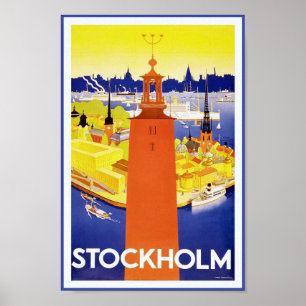 Stockholm Vintage Travel Poster