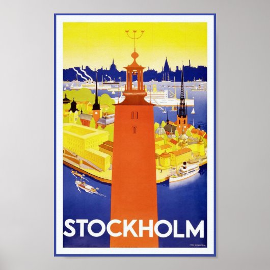 Stockholm Vintage Travel Poster (Voorkant)