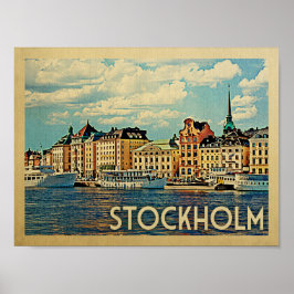 Stockholm Vintage Travel Poster