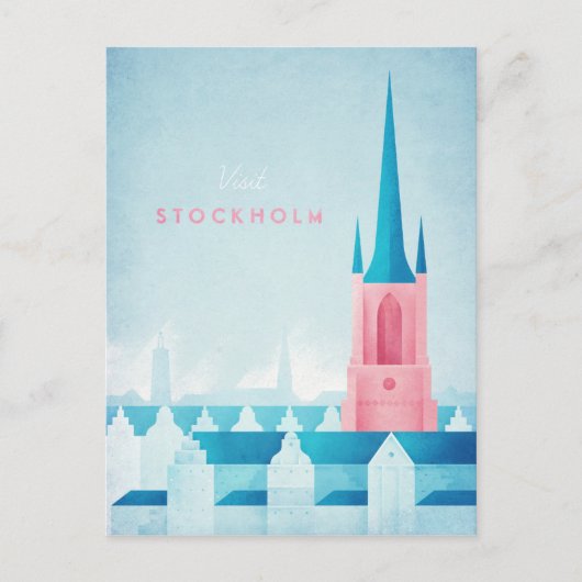 Stockholm Vintage Travel Poster - Art Briefkaart (Voorkant)