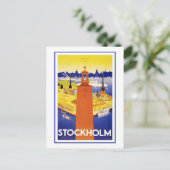 "Stockholm" Vintage Travel Poster Briefkaart (Staand voorkant)