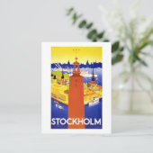 Stockholm Vintage Travel Poster gerestaureerd Briefkaart (Staand voorkant)