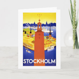 Stockholm Vintage Travel Poster gerestaureerd Feestdagen Kaart