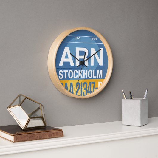 Stockholm Wall Clock: tijd om te reizen (Kantoor)