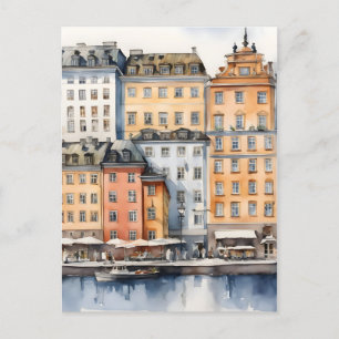 Stockholm waterverf kunst briefkaart