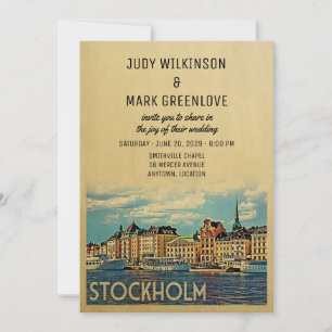 Stockholm Wedding Invitation Zweden Kaart