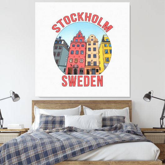 Stockholm Zweden Canvas Afdruk (Insitu (Slaapkamer))