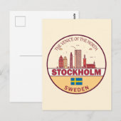 Stockholm Zweden City Skyline Emblem Briefkaart (Voorkant / Achterkant)