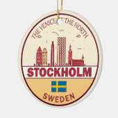 Stockholm Zweden City Skyline Emblem Keramisch Ornament (Links)
