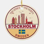 Stockholm Zweden City Skyline Emblem Keramisch Ornament (Achterkant)