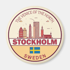 Stockholm Zweden City Skyline Emblem Magneet