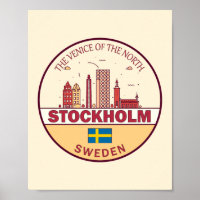 Stockholm Zweden City Skyline Emblem