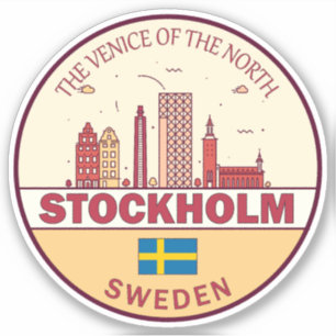 Stockholm Zweden City Skyline Emblem Sticker