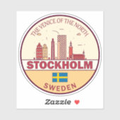Stockholm Zweden City Skyline Emblem Sticker (Vel)