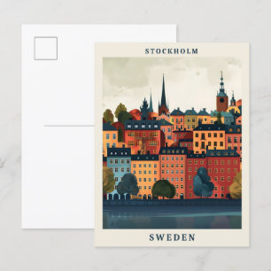Stockholm Zweden Elegant Art Vintage Travel Briefkaart