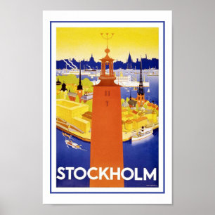 Stockholm Zweden Europa Vintage Travel Posters