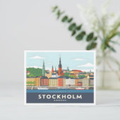 Stockholm Zweden Gamla Stan Pastel Reizen Briefkaart (Staand voorkant)