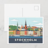 Stockholm Zweden Gamla Stan Pastel Reizen Briefkaart (Voorkant / Achterkant)