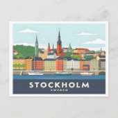 Stockholm Zweden Gamla Stan Pastel Reizen Briefkaart (Voorkant)