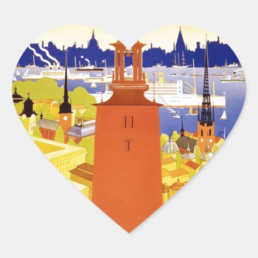  Stockholm Zweden Hart Sticker (Voorkant)