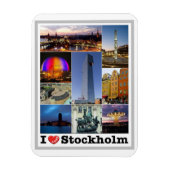 Stockholm - Zweden - I Love - Magnet Magneet (Verticaal)