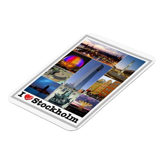 Stockholm - Zweden - I Love - Magnet Magneet (Linkerzijde)