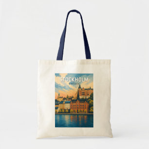 Stockholm Zweden Illustratie Reis Kunst Vintage Tote Bag