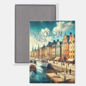 Stockholm, Zweden Magneet (Voorkant / Achterkant)