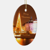 Stockholm, Zweden met Kerstmis 's nachts Keramisch Ornament (Rechts)