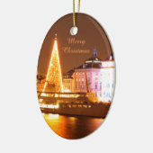 Stockholm, Zweden met Kerstmis 's nachts Keramisch Ornament (Links)