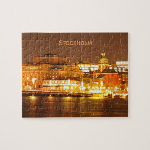 Stockholm, Zweden met Kerstmis 's nachts Legpuzzel