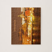 Stockholm, Zweden met Kerstmis 's nachts Legpuzzel (Verticaal)