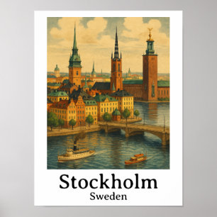  Stockholm Zweden Nordic Travel Poster