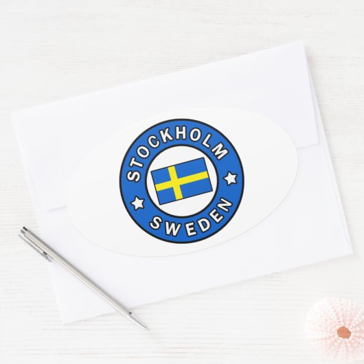 Stockholm Zweden Ovale Sticker (Envelop)