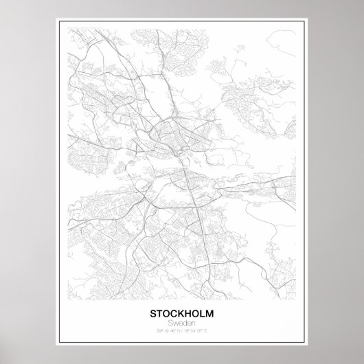 Stockholm, Zweden, poster van de minimalistische k (Voorkant)