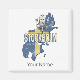 Stockholm Zweden Provincie Kaart Souvenir Magneet