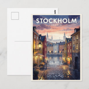 Stockholm Zweden Reis naar het verleden Briefkaart