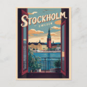 Stockholm Zweden Reizen  Balkon uitzicht Geschenke Briefkaart (Voorkant)