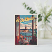 Stockholm Zweden Reizen Balkon uitzicht Geschenke Briefkaart (Staand voorkant)