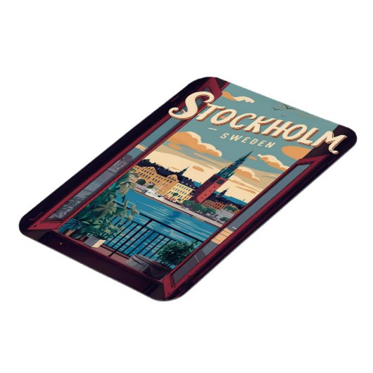 Stockholm Zweden Reizen  Balkon uitzicht Geschenke Magneet (Linkerzijde)